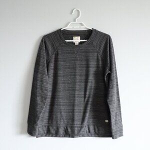Vntg‎ Champion Men's Sz M Grey Striped Crewneck Pullover Stretch Sweatshirt Top